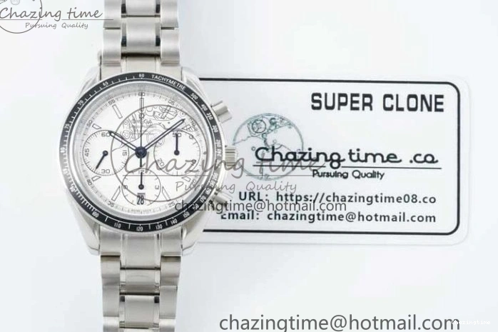 0130 Speedmaster Racing Master SS HKF Best Edition White Dial on SS Bracelet A Premium 7809